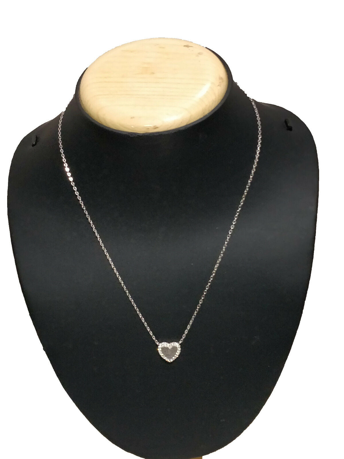 0.20 CT Round Cut Diamond 14k White Gold Over Heart Pendant 16" W/Chain Necklace - atjewels.in