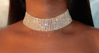 65 CT Round Cut Diamond 14k White Gold Over Choker Round Wedding Womens Necklace - atjewels.in