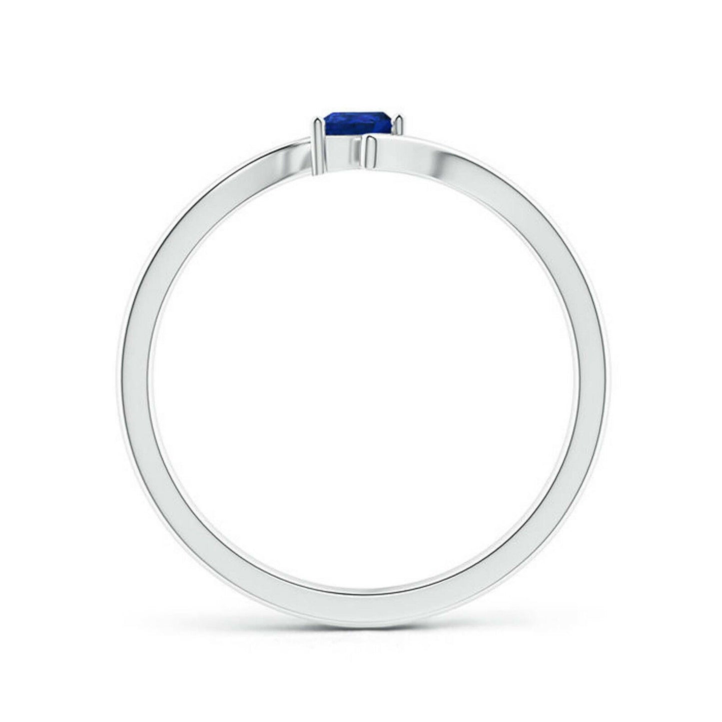 Pear Cut Sapphire 14k White Gold Over Bypass Engagement Solitaire Women's Ring - atjewels.in