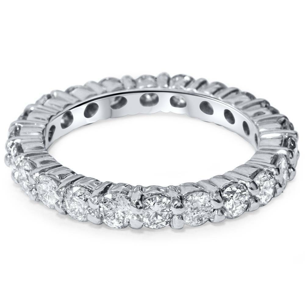 3 CT Round Cut Diamond Eternity 14k White Gold Over Wedding Women's Band Ring - atjewels.in