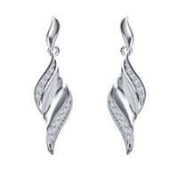 14k White Gold Over Round Cut White Diamond Fancy Dangle Earrings For Women's - atjewels.in