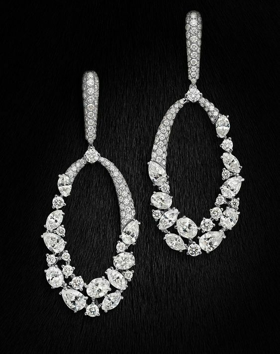 3CT Multi Cut Diamond 14k White Gold Over Push Back Drop Dangle Wedding Earrings - atjewels.in