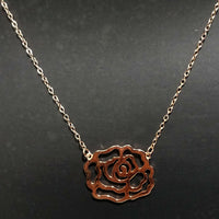 14k Rose Gold Over 925 Sterling Silver Filigree Style Flower Pendant 16" W/Chian - atjewels.in