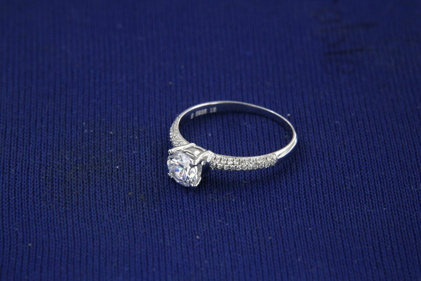 14k White Gold Over 2Ct Round Cut Diamond Solitaire with Accents Engagement Ring - atjewels.in