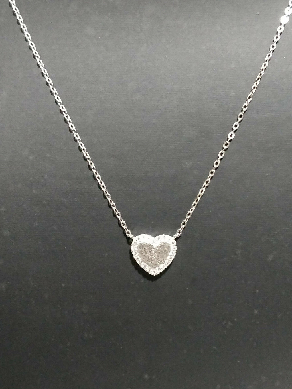 0.20 CT Round Cut Diamond 14k White Gold Over Heart Pendant 16" W/Chain Necklace - atjewels.in