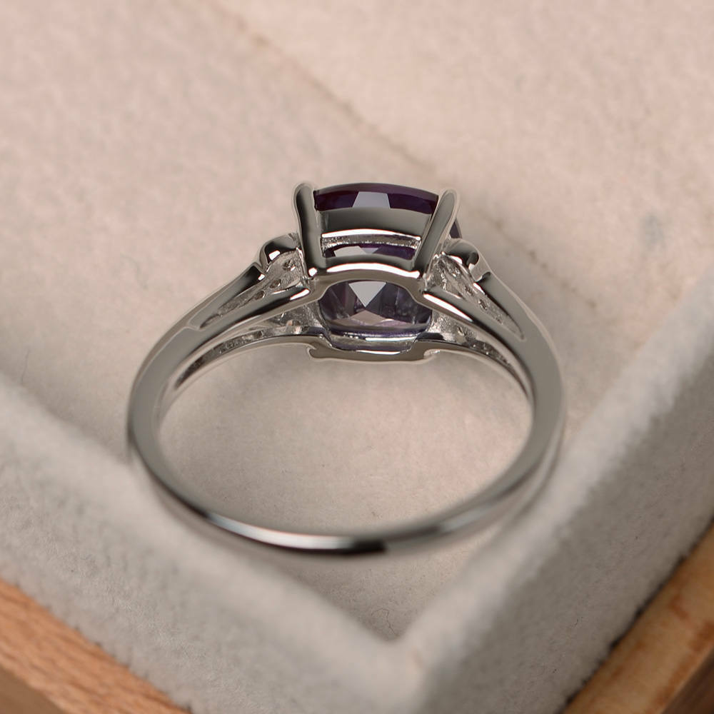 2 CT Cushion Cut Alexandrite 14k White Gold Over Solitaire Bridal Diamond Ring - atjewels.in