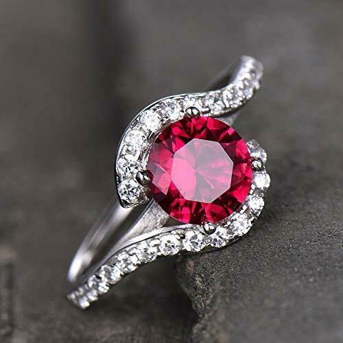 Ruby Ring, Dainty Ruby Ring, Created Ruby Ring, Red Diamond Ring, Soli –  Adina Stone Jewelry