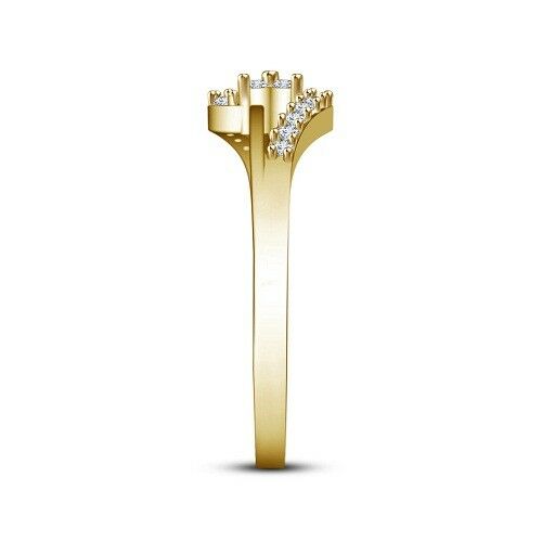 0.75 Ct Round Cut Diamond 14k Yellow Gold Over Engagement Wedding Bypass Ring - atjewels.in