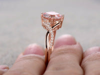 14k Rose Gold Over 2.4 Ct Cushion Cut Morganite Infinity Diamond Engagement Ring - atjewels.in