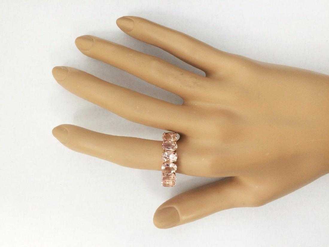 5 CT Oval Cut Morganite 14k Rose Gold Over Eternity Wedding Band Women's Ring - atjewels.in