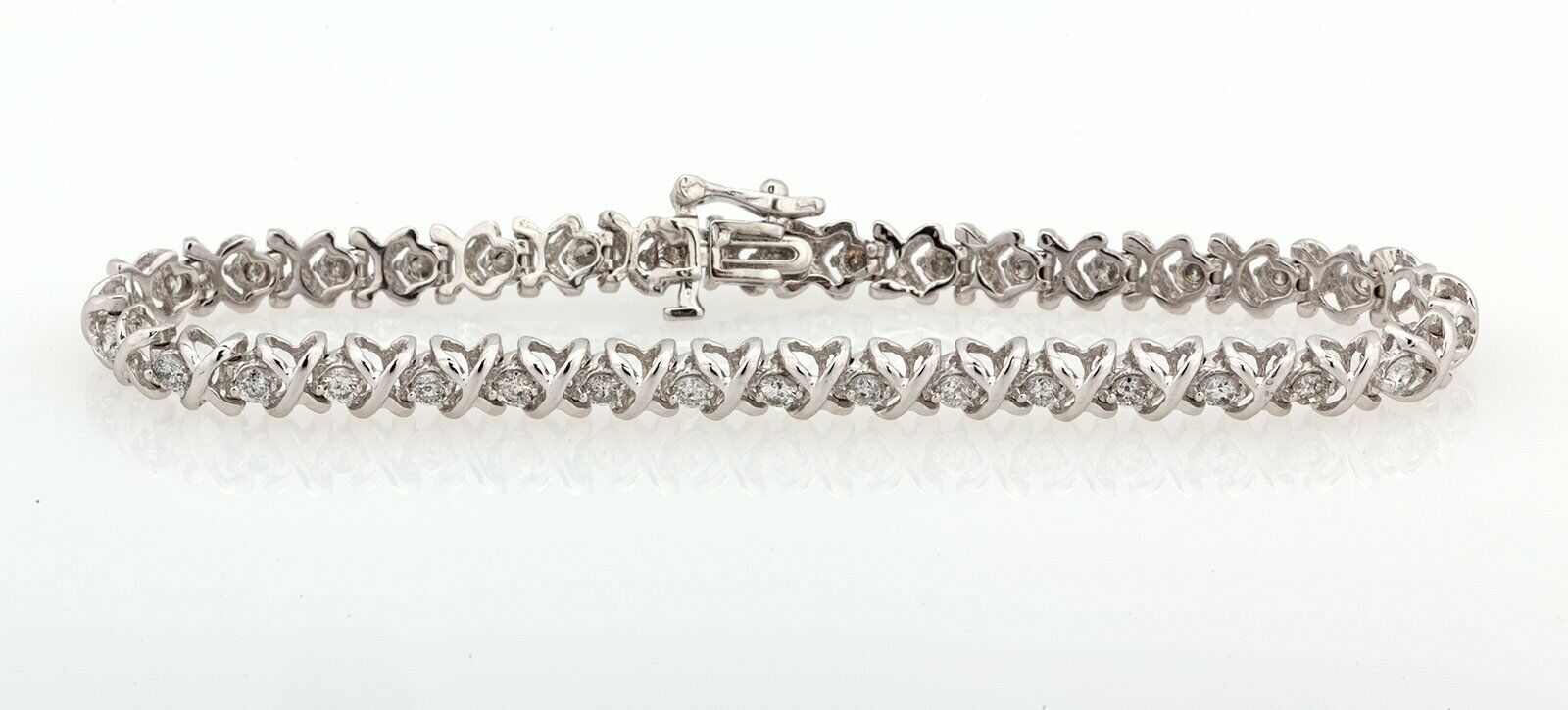 8 CT Round Cut Diamond Wedding X Link Tennis 7" Bracelet 14k White Gold Over - atjewels.in