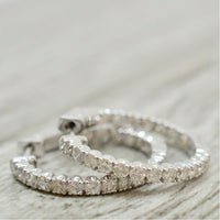 1.5 CT Brilliant Cut Diamond In-Outside Engagement Wedding Women's Hoop Earrings - atjewels.in