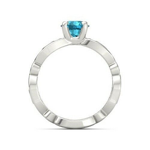 1/2 Ct Round Cut Blue Topaz & Diamond Disney Princess Merida Engagement Ring - atjewels.in