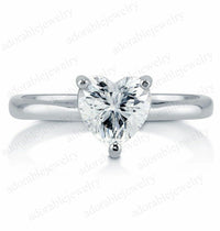 925 Sterling Silver White Diamond Engagement Heart Ring For Girl's & Women's - atjewels.in