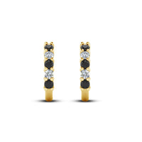 14K Yellow Gold Over Round Cut Diamond J Shaped Stud Engagement Wedding Earrings - atjewels.in