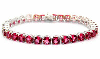 8 CT Round Cut Ruby 14K White Gold Over 7'' Engagement Tennis Bracelet - atjewels.in