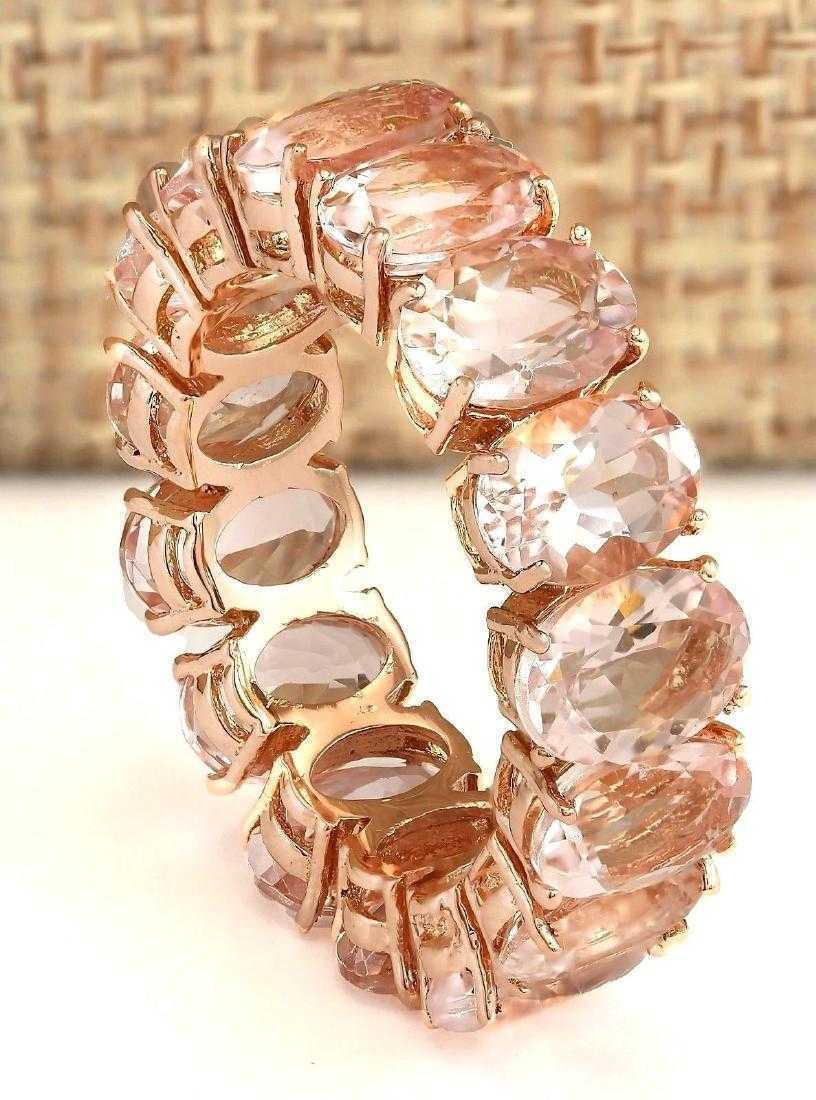 5 CT Oval Cut Morganite 14k Rose Gold Over Eternity Wedding Band Women's Ring - atjewels.in