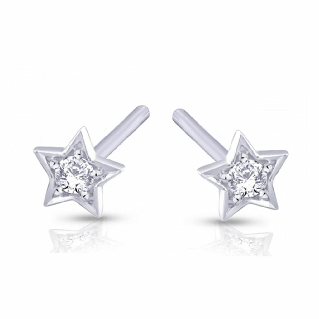 925 Sterling Silver Round Cut Gemstone Star Stud Earrings For Women's & Girl's - atjewels.in