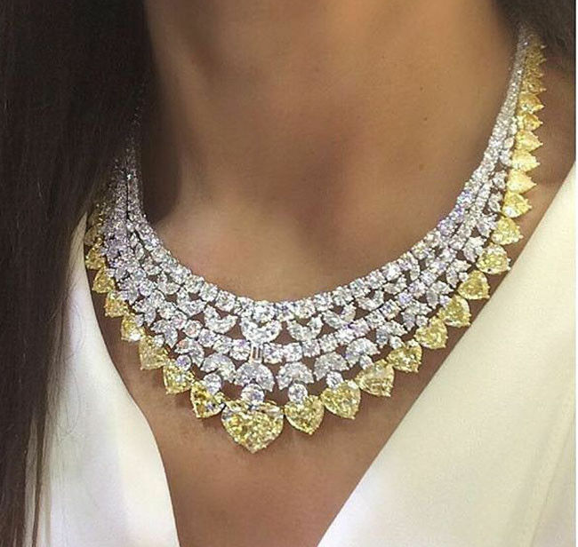 Signity Diamonds Silver Choker Bridal Necklace Set – Rentjewels