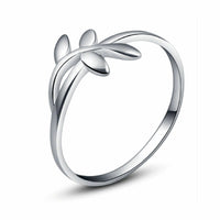 Leaf Band Ring 14K White Gold Over .925 Sterling Silver - atjewels.in