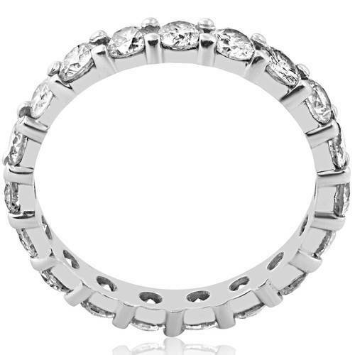 3 CT Round Cut Diamond Eternity 14k White Gold Over Wedding Women's Band Ring - atjewels.in