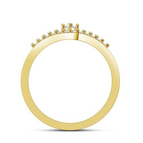0.75 Ct Round Cut Diamond 14k Yellow Gold Over Engagement Wedding Bypass Ring - atjewels.in
