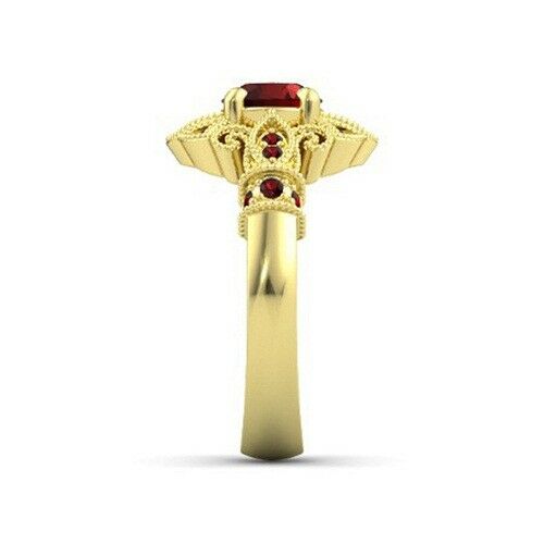 1 CT 14k Yellow Gold Over Red Garnet Disney Princess Engagement Wedding Ring - atjewels.in