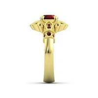 1 CT 14k Yellow Gold Over Red Garnet Disney Princess Engagement Wedding Ring - atjewels.in