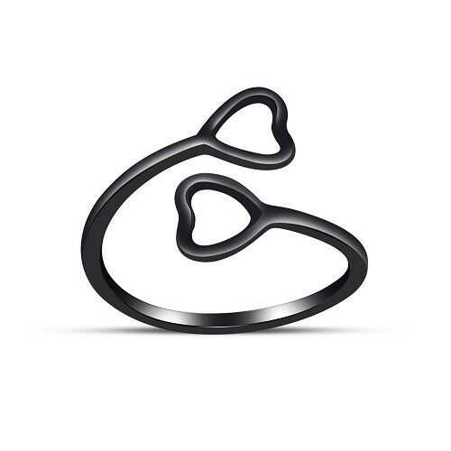 Women's Fashion Jewelry 14k Black Gold over Adjustable Heart Bypass Toe Ring - atjewels.in