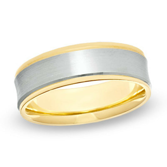 14K Yellow & White Gold Over 925 Sterling Silver Wedding Men's Plain Band Ring - atjewels.in