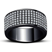 1 CT Round Cut Diamond Black Gold Plated Men's Wedding Anniversary Band Ring - atjewels.in