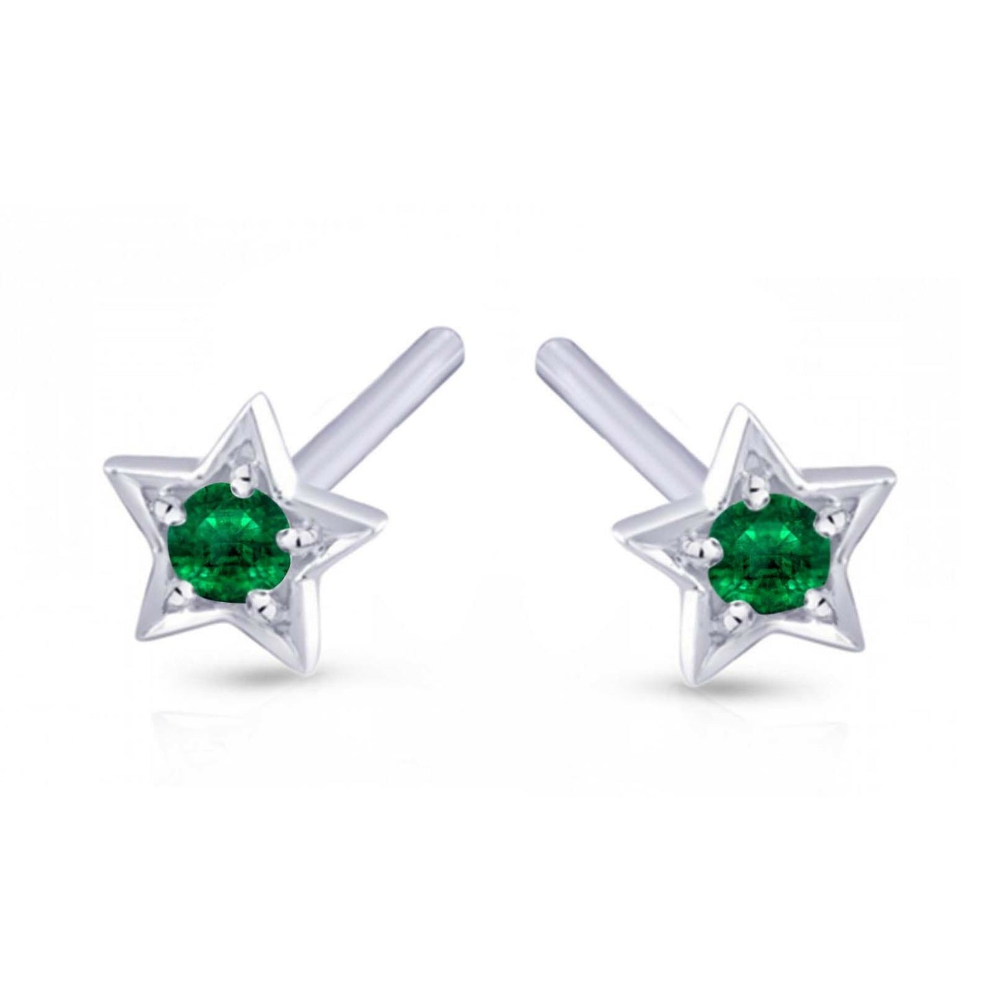 925 Sterling Silver Round Cut Gemstone Star Stud Earrings For Women's & Girl's - atjewels.in