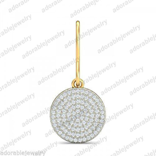 14k Yellow Gold Over Round Cut Diamond Drop Dangle Fashion Leaverback Earrings - atjewels.in