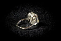 14k Solid White Gold Over 3CT Radiant Cut Champagne Diamond Halo Engagement Ring - atjewels.in