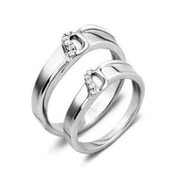 1/2 CT Round Cut Diamond 14k White Gold Over Lovable Wedding Couple Band Ring - atjewels.in