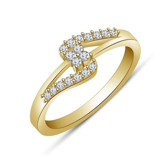 0.75 Ct Round Cut Diamond 14k Yellow Gold Over Engagement Wedding Bypass Ring - atjewels.in