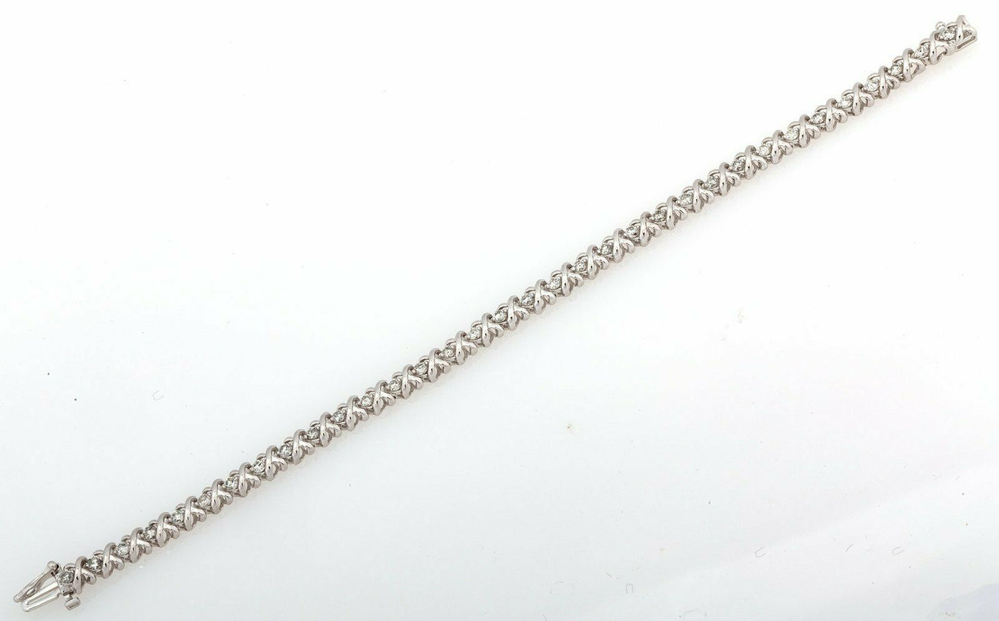 8 CT Round Cut Diamond Wedding X Link Tennis 7" Bracelet 14k White Gold Over - atjewels.in