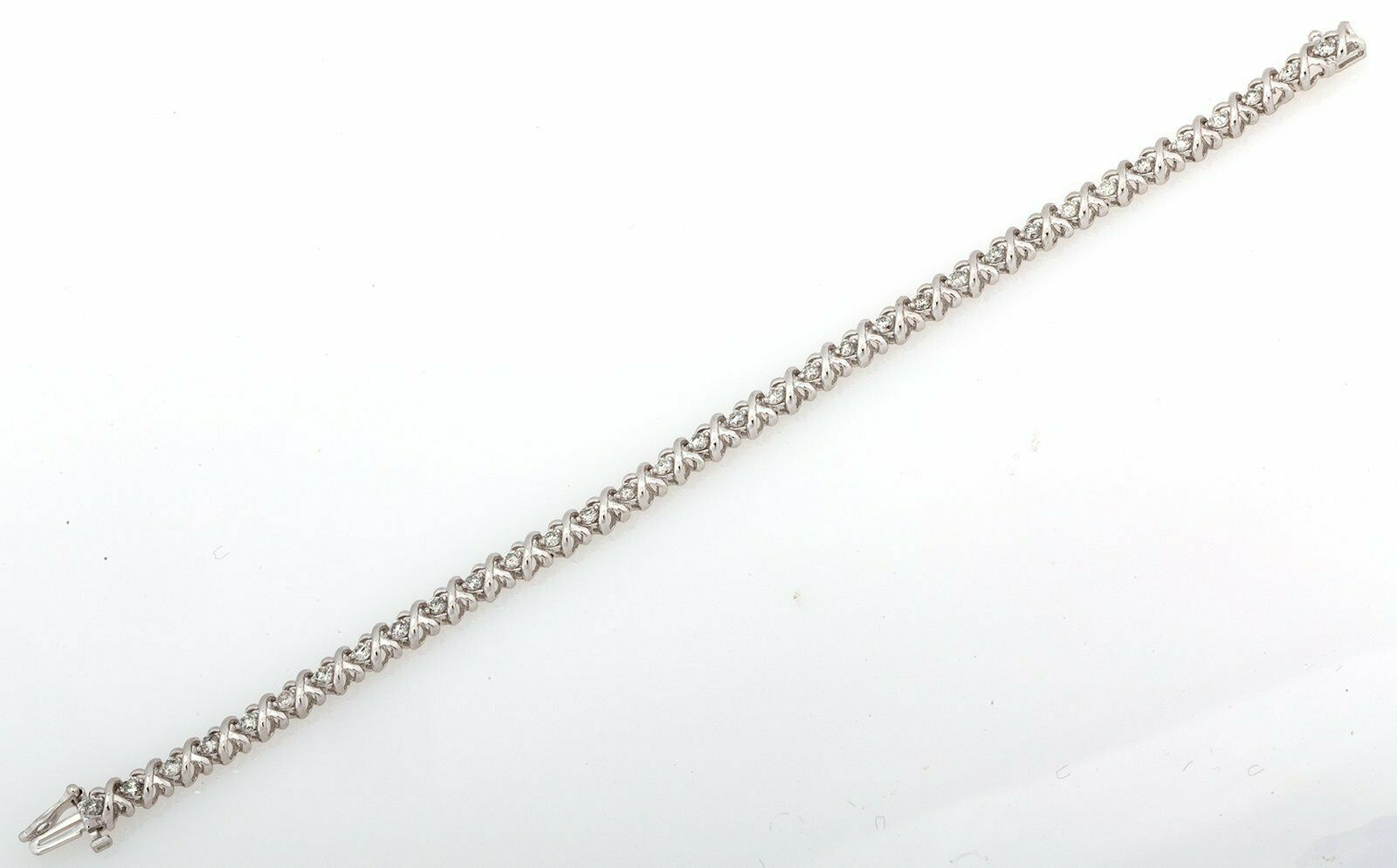 8 CT Round Cut Diamond Wedding X Link Tennis 7" Bracelet 14k White Gold Over - atjewels.in