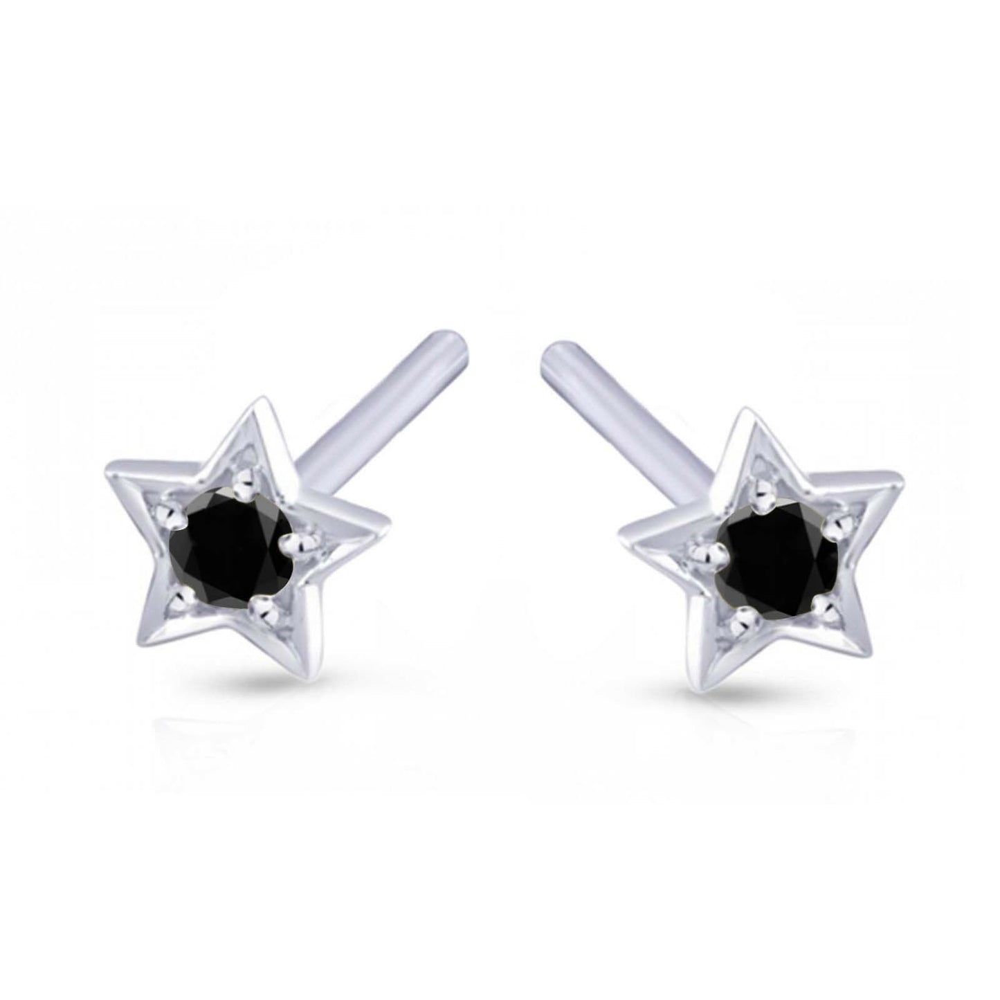 925 Sterling Silver Round Cut Gemstone Star Stud Earrings For Women's & Girl's - atjewels.in