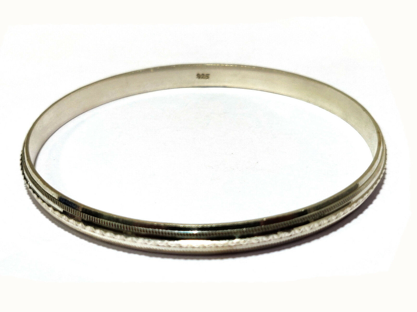 925 Hallmarked Sterling Silver Kada Bangle Bracelet For Boys & Men's 2.75 Inch" - atjewels.in