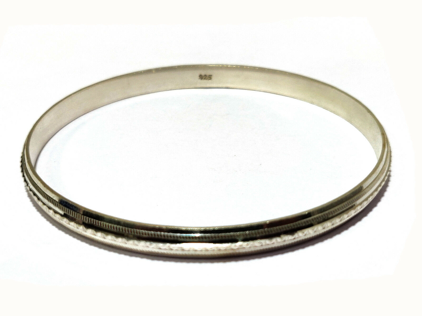 925 Hallmarked Sterling Silver Kada Bangle Bracelet For Boys & Men's 2.75 Inch" - atjewels.in