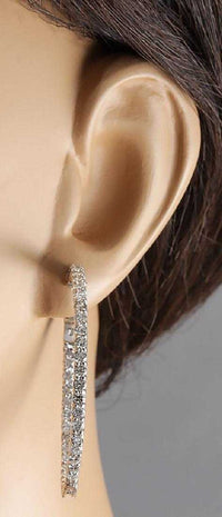 3 CT Brilliant Cut Diamond 14k White Gold Over Party Wear Large Hoop Earrings - atjewels.in