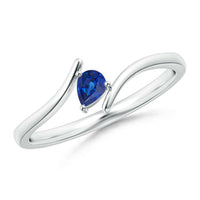 Pear Cut Sapphire 14k White Gold Over Bypass Engagement Solitaire Women's Ring - atjewels.in