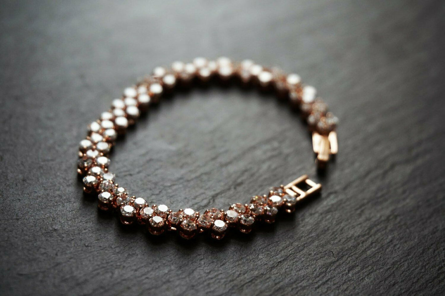 15 CT Round Cut Diamond 14k Rose Gold Over Bridal Wedding Tennis 7" Bracelet - atjewels.in