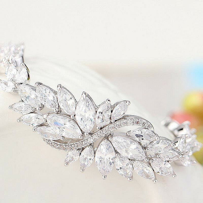 10 CT Marquise & Round Cut Diamond 14k White Gold Over Tennis Women's Bracelet - atjewels.in