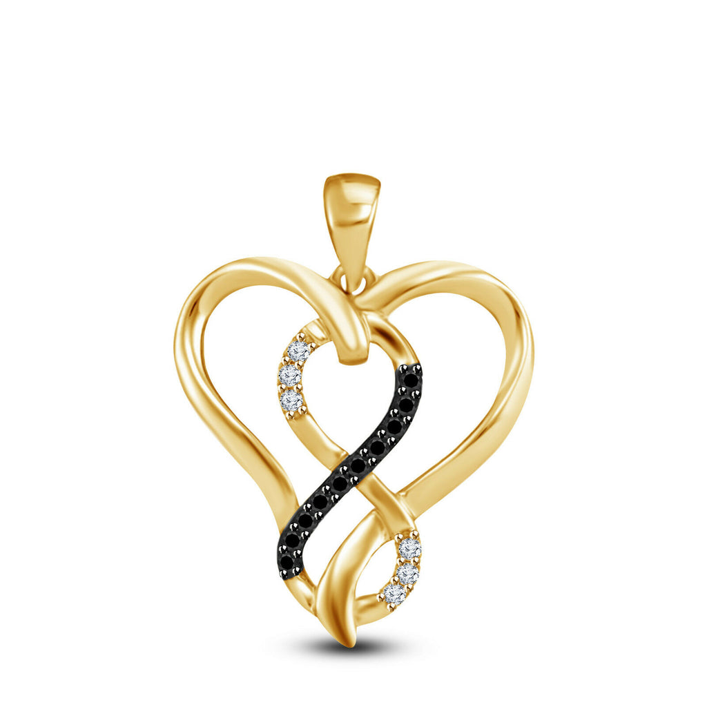 1/2Ct 14k Yellow Gold Over Round Cut Diamond Infinity Love Heart Women's Pendant - atjewels.in