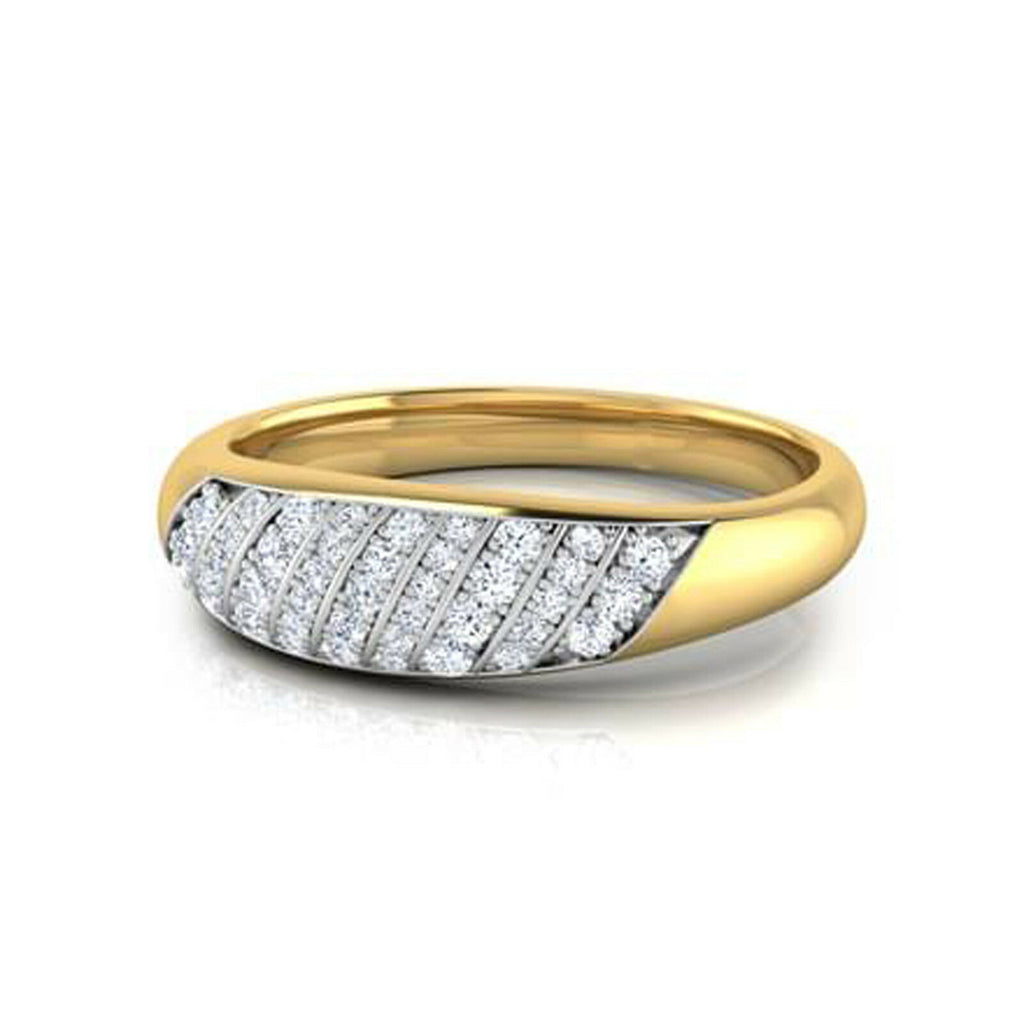 1 CT Round Cut Diamond Solid 14k Two-Tone Gold Over Engagement Band Wedding Ring - atjewels.in