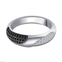 1 CT Round Cut Diamond 14k White Gold Over Engagement Wedding Men's Band Ring - atjewels.in