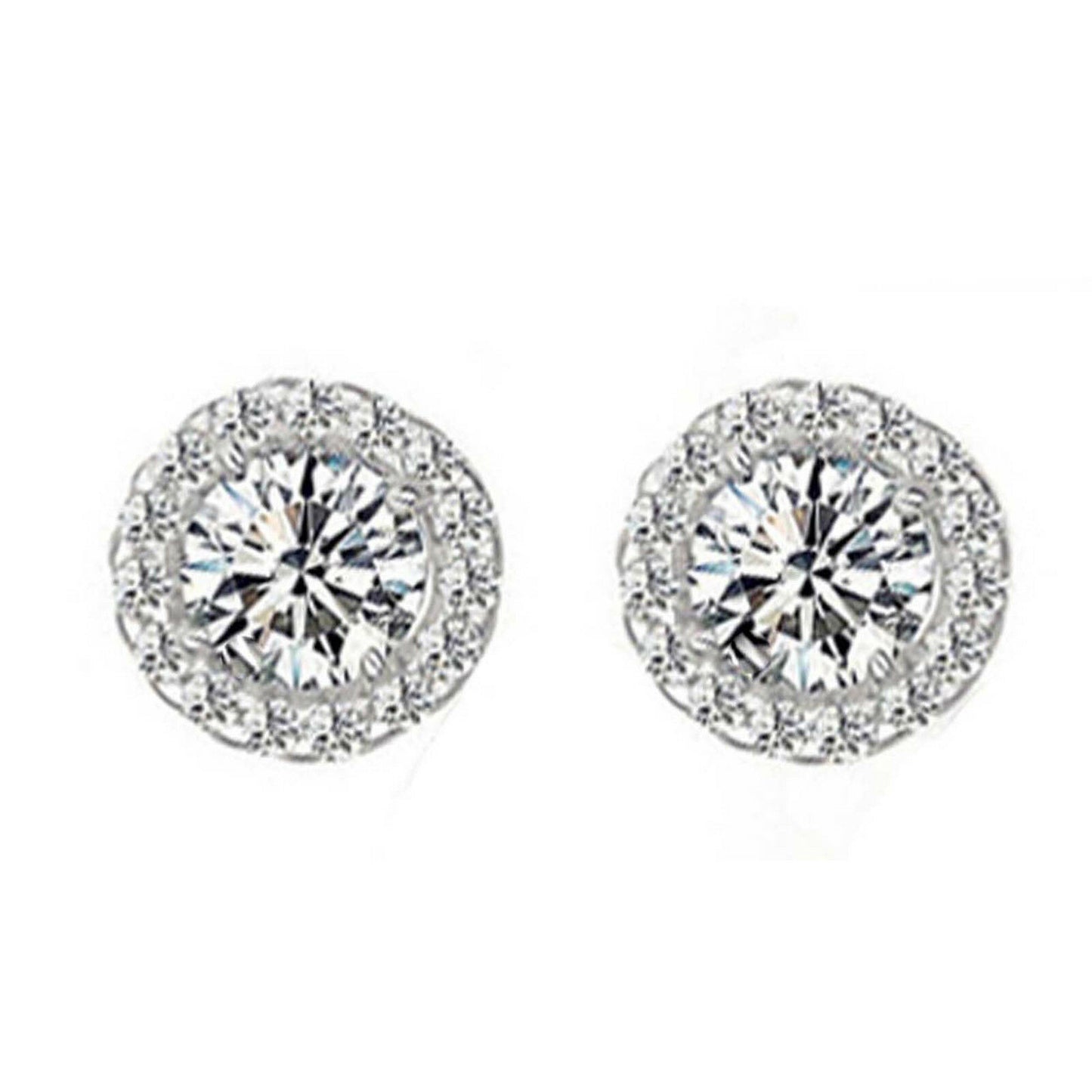 Round Cut Diamond 14k White Gold Over Women's Engagement Wedding Jewelry Set - atjewels.in