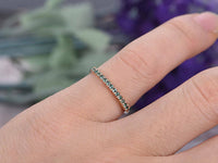 1/2CT Round Cut Green Emerald 14k Rose Gold Over Half Eternity Wedding Band Ring - atjewels.in